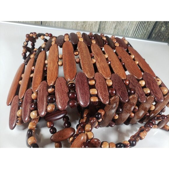 Costa Rican Wood Purse Exotic Rainforest Wood Handmade Shoulder Bag Vintage - Picture 6 of 7